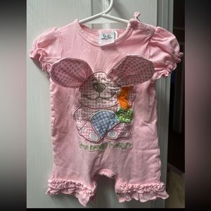 Easter bunny romper. Size 6 months. Ears floppy.